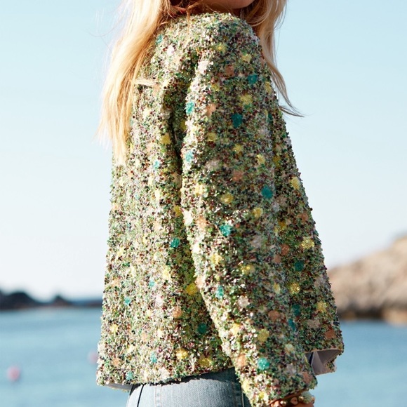 Sezane Jacket fully embroidered by hand NWT - Picture 5 of 12